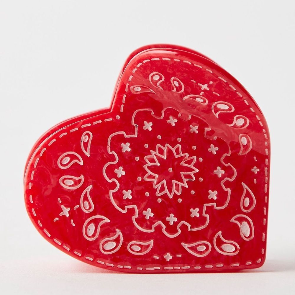 Solar Eclipse X Free People Western Heart Hair Clip- Red